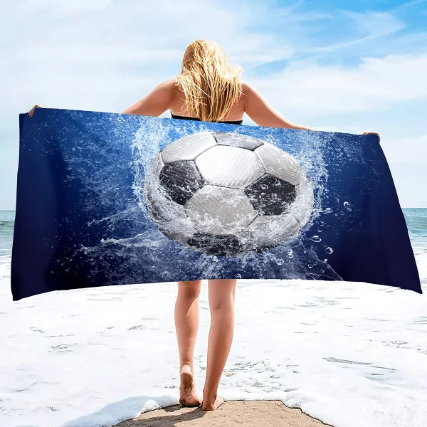 Soccer Beach Towel,Beach Towels for Men Boys,Football Towel Boys Sport Towel, Personalized   Pool Beach,Towel  Teen 4