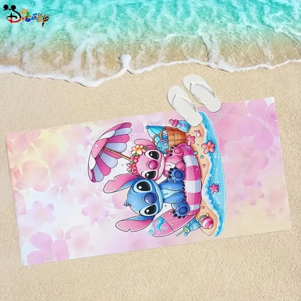 Lilo & Stitch Beach Towel: Adorable Duo on Float for Fun in the Sun! Suitable for towels, bath towels, beach towels, gifts 2
