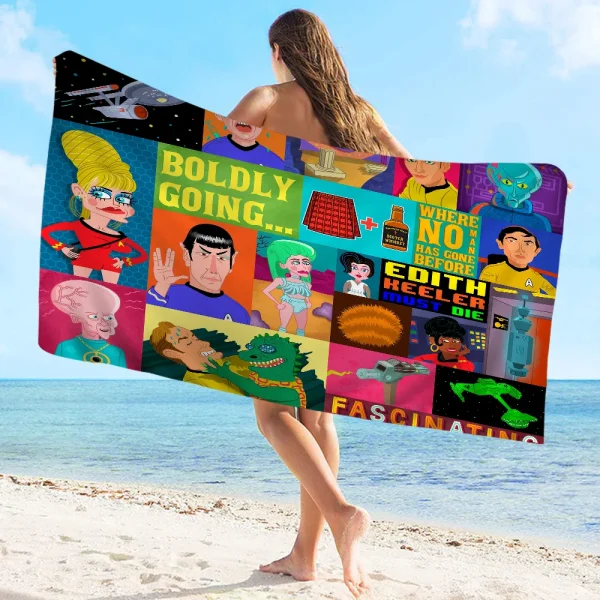 S-Star Trek Towel Microfiber Beach Towel Absorbent Quick dry Soft Yoga Swimming Resort Mountain Climbing Fun Beach Towel 5