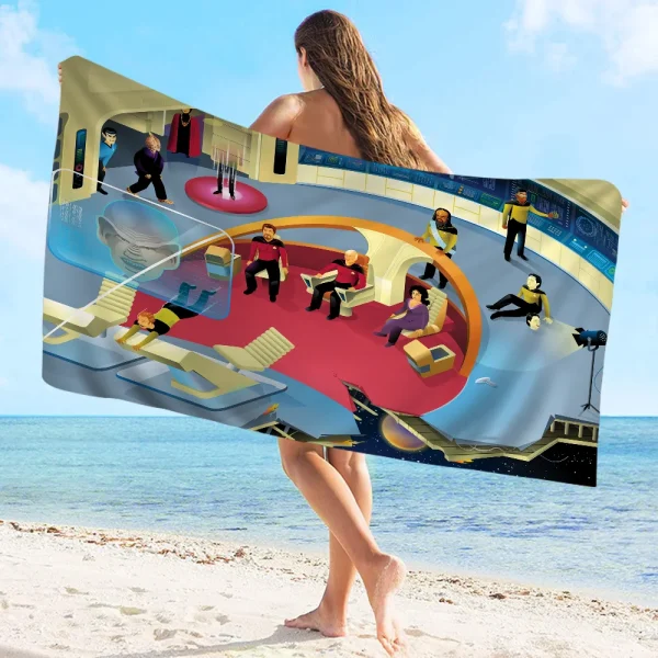 S-Star Trek Towel Microfiber Beach Towel Absorbent Quick dry Soft Yoga Swimming Resort Mountain Climbing Fun Beach Towel 6