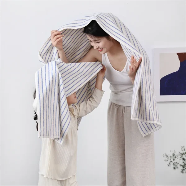 Fashion Striped Cotton Towel Soft Absorbent Adult BathTowel Face Towel Household Towels Luxurious Hotel Bath Supply Beach Towels 4