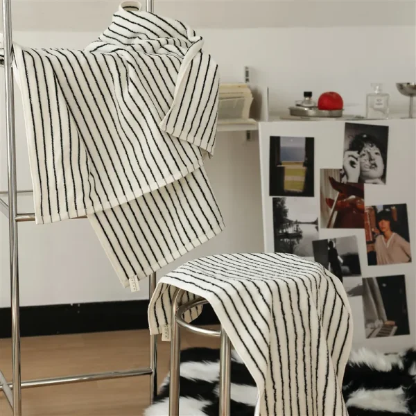 Fashion Striped Cotton Towel Soft Absorbent Adult BathTowel Face Towel Household Towels Luxurious Hotel Bath Supply Beach Towels 6