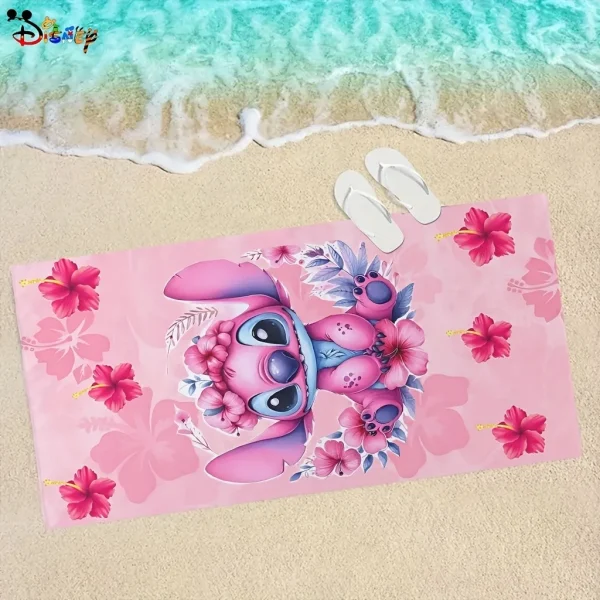 Pink Stitch Beach Towel: Adorable Flower Crown Design for Sunny Days! Suitable for towels, bath towels, beach towels, gifts 2