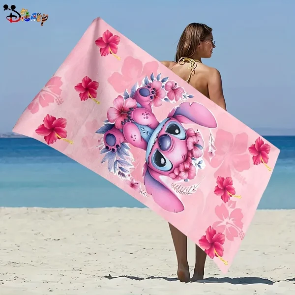 Pink Stitch Beach Towel: Adorable Flower Crown Design for Sunny Days! Suitable for towels, bath towels, beach towels, gifts 4