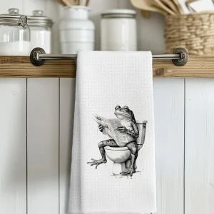 1/2/4/6 Frog Kitchen Towels for Toilet Use, Fun Seasonal Kitchen Decoration, Kitchen Hanging Towels, 15.7x23.6 inches 1