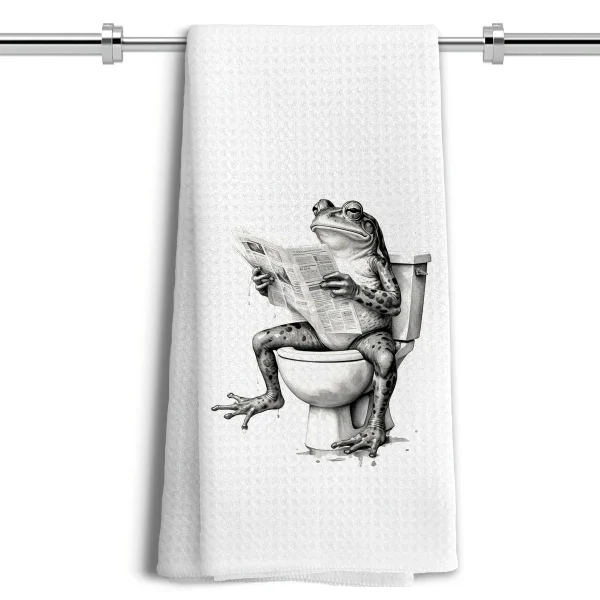 1/2/4/6 Frog Kitchen Towels for Toilet Use, Fun Seasonal Kitchen Decoration, Kitchen Hanging Towels, 15.7x23.6 inches 2