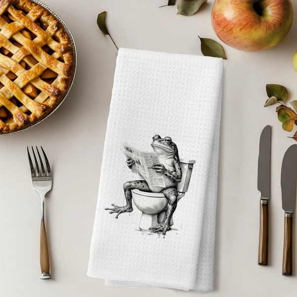 1/2/4/6 Frog Kitchen Towels for Toilet Use, Fun Seasonal Kitchen Decoration, Kitchen Hanging Towels, 15.7x23.6 inches 4
