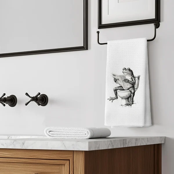 1/2/4/6 Frog Kitchen Towels for Toilet Use, Fun Seasonal Kitchen Decoration, Kitchen Hanging Towels, 15.7x23.6 inches 5