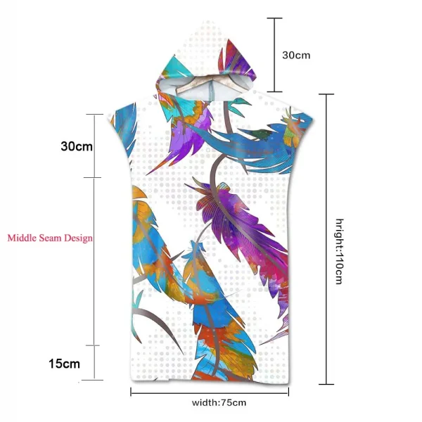 Mermaid Microfiber Quick Dry Large Beach Bath Towel Hooded Cloak Wetsuit Adult Child Parent-Child Changing Poncho Bathrobe 6
