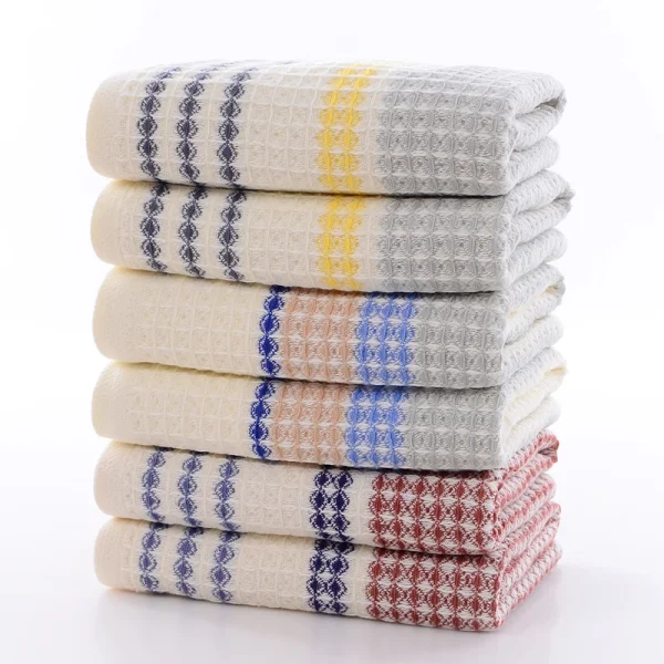 70x140cm Thickened 100%Cotton BathTowel Premium Striped Waffle Towel AdultKids Home super-Soft absorbent Not shedding hair Towel 2
