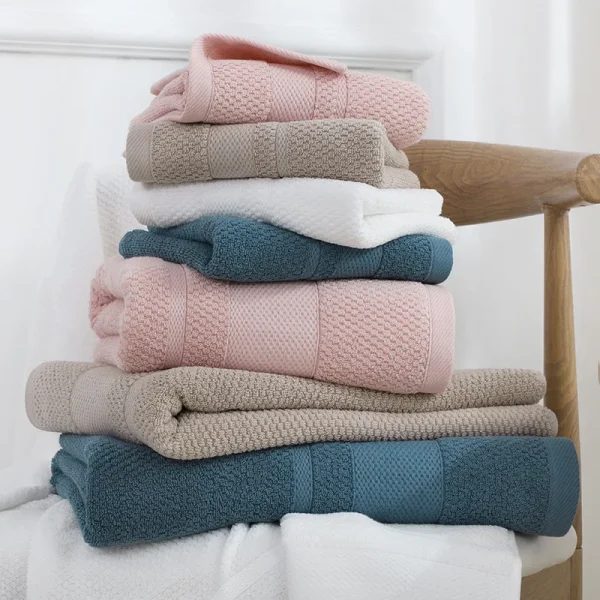 Cotton bath towel, bath wrap, household couple, soft and absorbent adult beach towel, not easy to shed wool, gauze bath towel 2