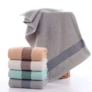Set of 2 Thickened Absorbent Cotton Towels Quick Dry Soft Face Towels Pure Cotton Quick Absorbent Towels for Home Bathing 1