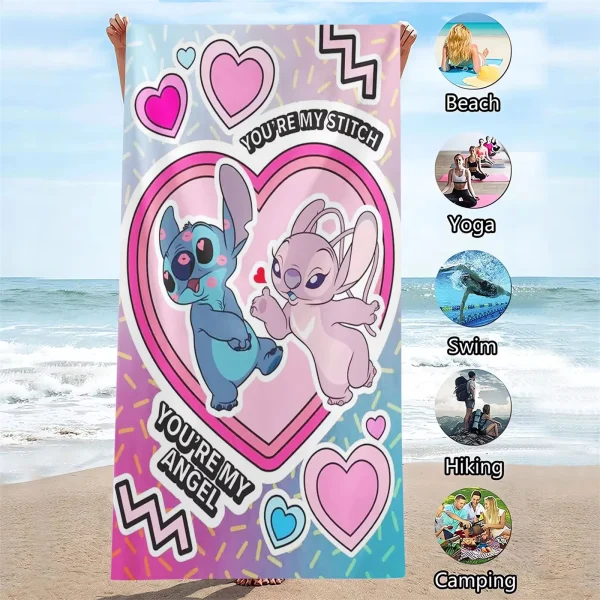 Stitch Towel Sauna Travel Beach Towels Cotton Microfibre Accessories For Home Cute Room Decor Set Quick Dry Comfortable Towel 2