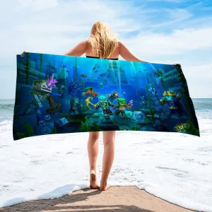 Minecraft Spa Large Bath Towels Bathroom Bathrobe Girl Beach Towel Robe Quick Drying Size Christmas Bathing Adults Anime Home 1
