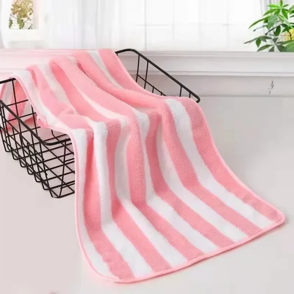 35x75cm Stripes Absorbent Quick Drying Bath Towel Sets Soft Adults Face Hand Towels Bathroom Microfiber Swim Bath Towels 4