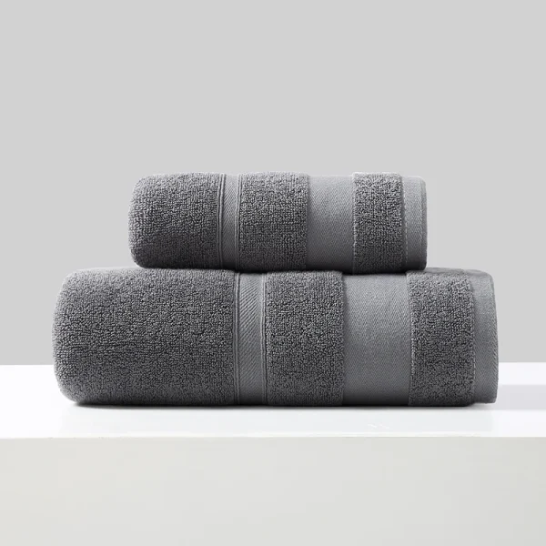 Simple Towel Set Shower +Face Towel 2pcs/Set 100% Cotton Home Hotel Bathroom Washclothes High Quality Adult Kids Towel Set Gift 3