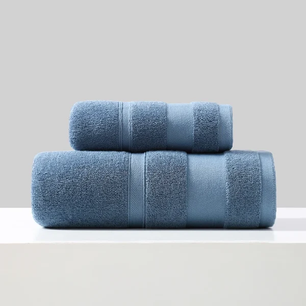 Simple Towel Set Shower +Face Towel 2pcs/Set 100% Cotton Home Hotel Bathroom Washclothes High Quality Adult Kids Towel Set Gift 4