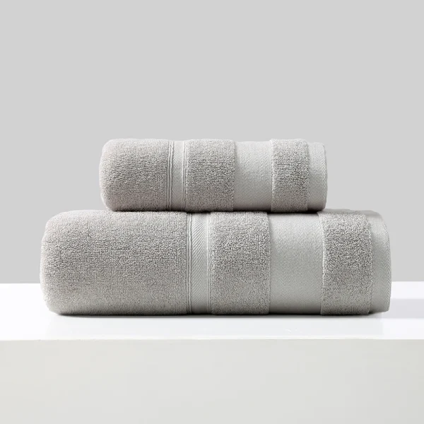 Simple Towel Set Shower +Face Towel 2pcs/Set 100% Cotton Home Hotel Bathroom Washclothes High Quality Adult Kids Towel Set Gift 5