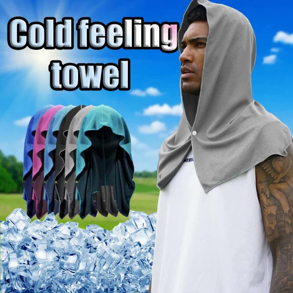 Quick Drying Sports Towel U-shaped Hoodie Cooling Towel Sun Protection Beach Cool Towel for Camping Gym Swimming Running Yoga 1