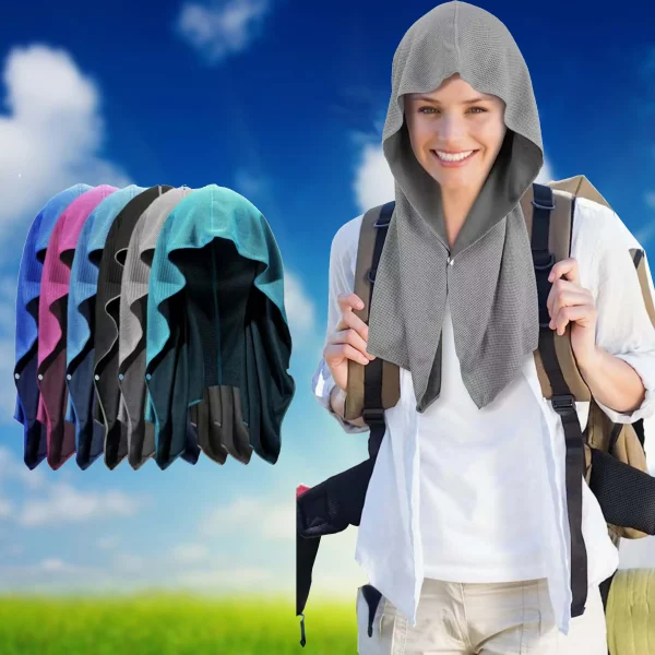 Quick Drying Sports Towel U-shaped Hoodie Cooling Towel Sun Protection Beach Cool Towel for Camping Gym Swimming Running Yoga 6