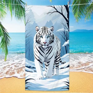 Hot Selling Tiger Beach Towel Microfiber Digital Print Bath Towel Bold Tiger Design Sun Protection Shawl Extra Large Towel 1