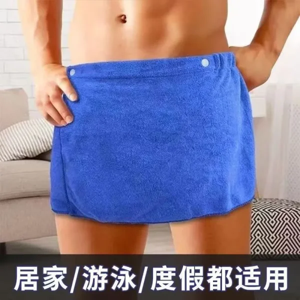 Men's bath towels, absorbent towels, sexy beach short skirts, anti-exposure bath skirts, towels that can be worn, swimming trunk 2