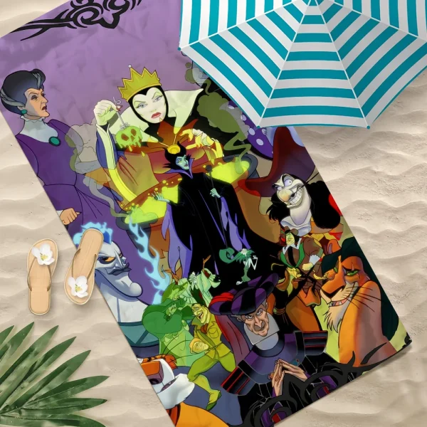 Cute Cartoon V-Villains-Disney-S Towel Soft Pool Gift For Travel Gym Shower Camping Quick Dry Sports Large Beach Towel 1