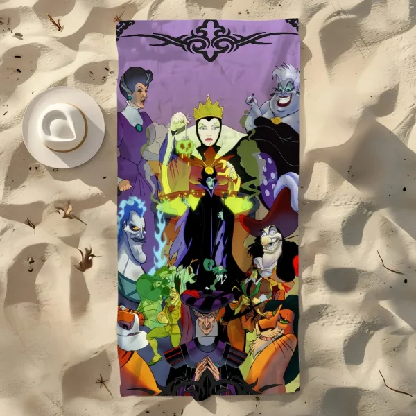 Cute Cartoon V-Villains-Disney-S Towel Soft Pool Gift For Travel Gym Shower Camping Quick Dry Sports Large Beach Towel 3