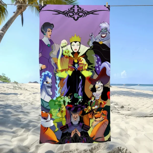 Cute Cartoon V-Villains-Disney-S Towel Soft Pool Gift For Travel Gym Shower Camping Quick Dry Sports Large Beach Towel 5