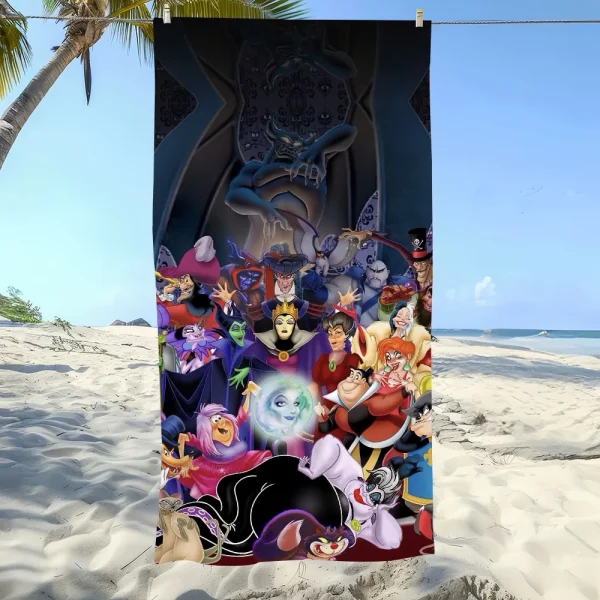 Cute Cartoon V-Villains-Disney-S Towel Soft Pool Gift For Travel Gym Shower Camping Quick Dry Sports Large Beach Towel 6
