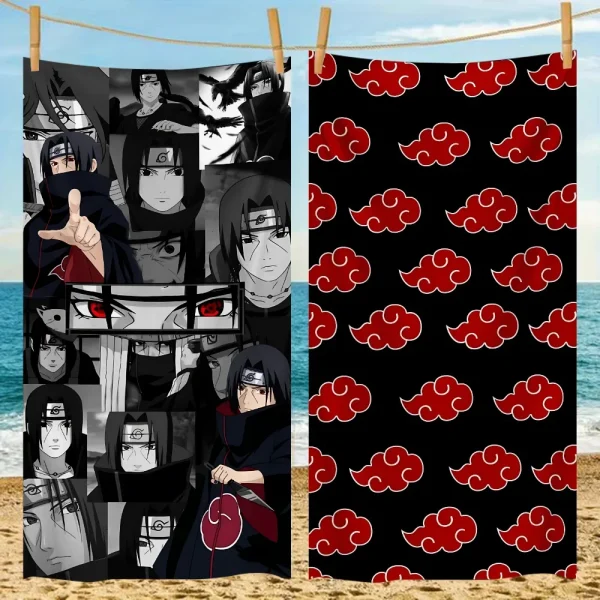 Anime Narutoes Itachi Beach Towel Microfiber Sand Free Quick Dry Sandproof Pool Towels Gift for Women Travel Gym Shower Camping 1