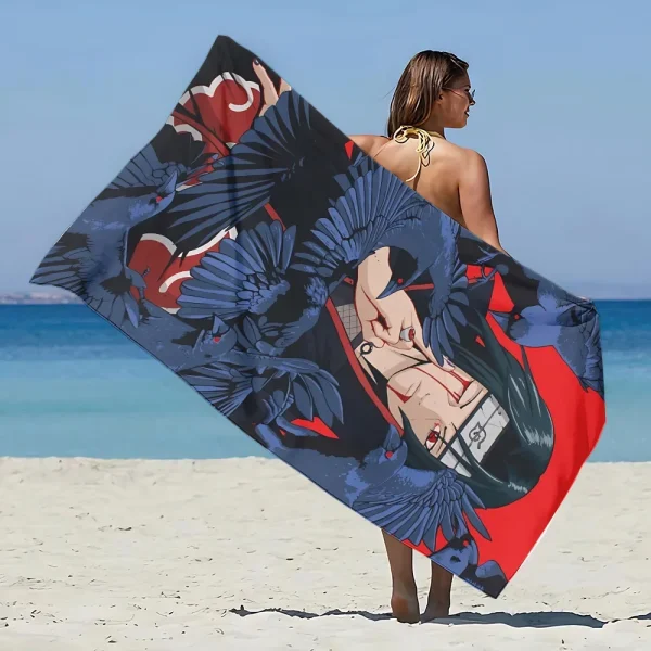 Anime Narutoes Itachi Beach Towel Microfiber Sand Free Quick Dry Sandproof Pool Towels Gift for Women Travel Gym Shower Camping 3
