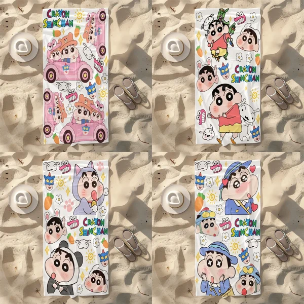 Crayon Shinchan Themed Beach Towel: Fun and Colorful for Summer! Suitable for towels, bath towels, beach towels 1