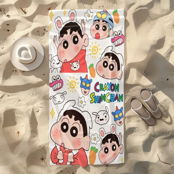 Crayon Shinchan Themed Beach Towel: Fun and Colorful for Summer! Suitable for towels, bath towels, beach towels 2