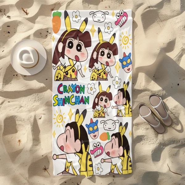 Crayon Shinchan Themed Beach Towel: Fun and Colorful for Summer! Suitable for towels, bath towels, beach towels 4