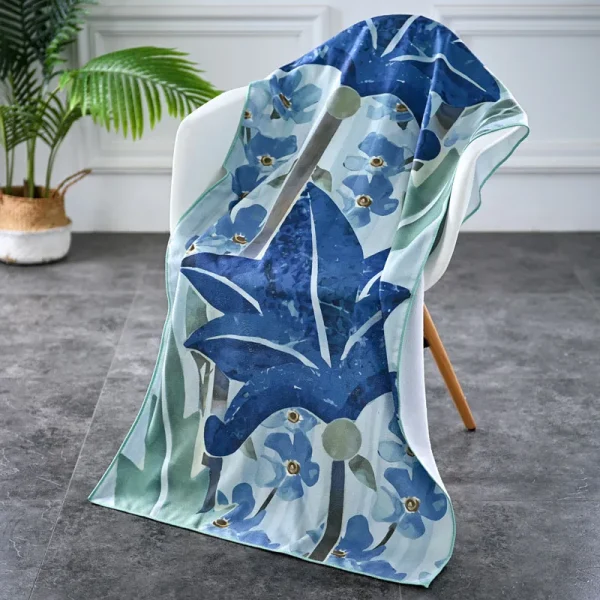 Microfiber Beach Towel Summer Seaside Swimming Vacation Absorbent Quick Dry Printed Bath Towel for Camping Beach Roadtrip 2