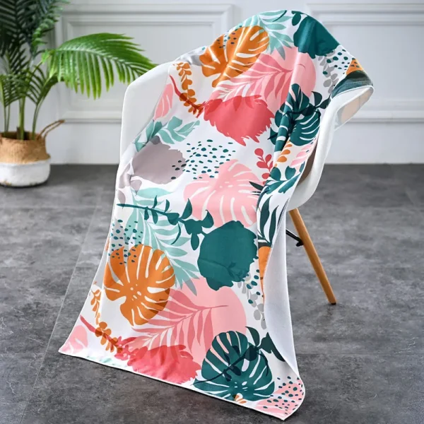Microfiber Beach Towel Summer Seaside Swimming Vacation Absorbent Quick Dry Printed Bath Towel for Camping Beach Roadtrip 3