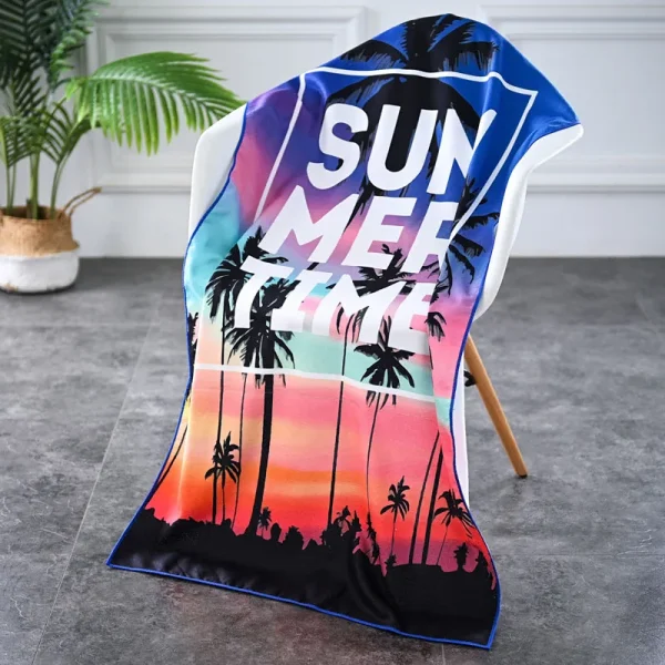 Microfiber Beach Towel Summer Seaside Swimming Vacation Absorbent Quick Dry Printed Bath Towel for Camping Beach Roadtrip 4