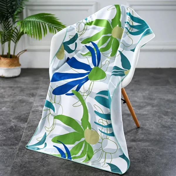 Microfiber Beach Towel Summer Seaside Swimming Vacation Absorbent Quick Dry Printed Bath Towel for Camping Beach Roadtrip 5