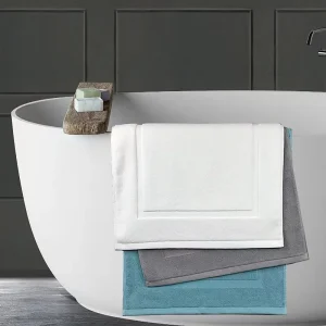 White Floor Towel Thicken Jacquard SPA Bathroom Mat Hotel Home Grey Bath Mats 100%Cotton Non-Slip Water Absorption Bathtub Towel 1