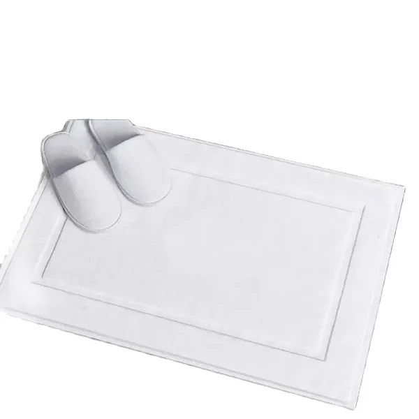 White Floor Towel Thicken Jacquard SPA Bathroom Mat Hotel Home Grey Bath Mats 100%Cotton Non-Slip Water Absorption Bathtub Towel 2