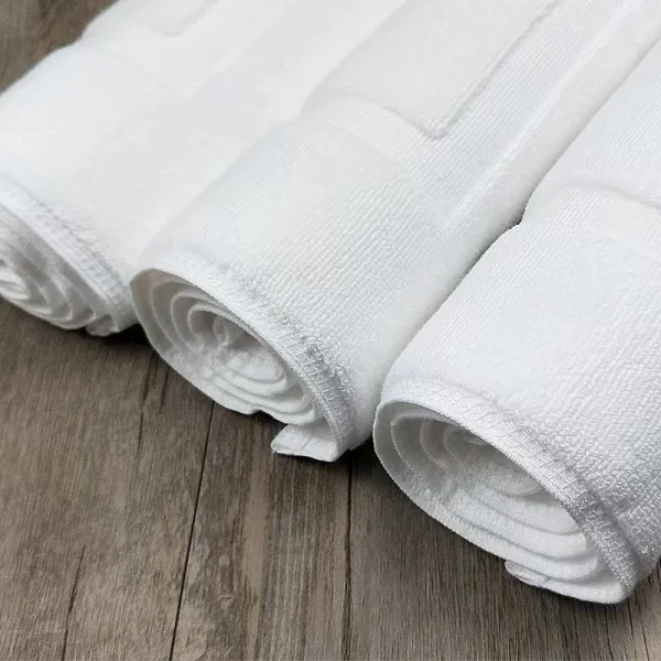White Floor Towel Thicken Jacquard SPA Bathroom Mat Hotel Home Grey Bath Mats 100%Cotton Non-Slip Water Absorption Bathtub Towel 3