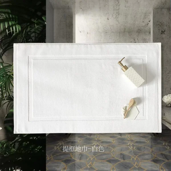 White Floor Towel Thicken Jacquard SPA Bathroom Mat Hotel Home Grey Bath Mats 100%Cotton Non-Slip Water Absorption Bathtub Towel 6