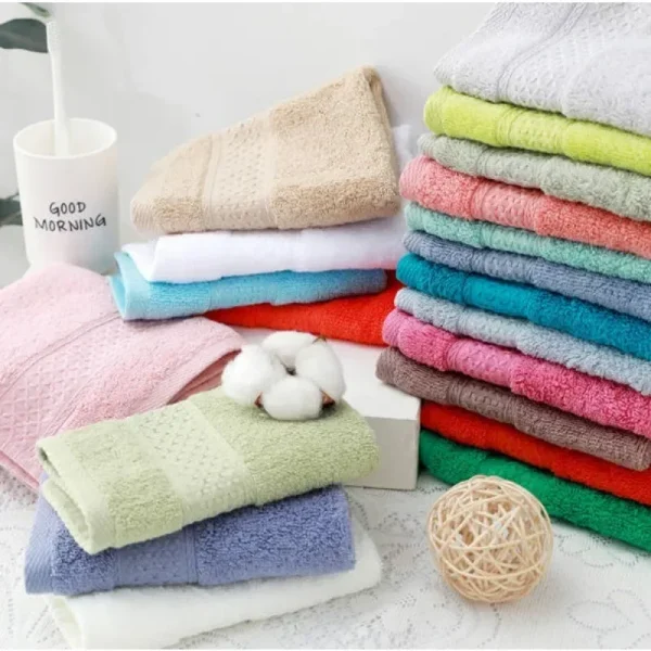 20 Colors Handkerchief Towels High Quality Cotton Small Towel Solid Color Soft Thick 34*34cm for Adults Kids Hand Towels toalhas 2