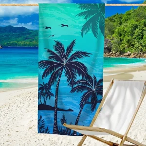 Tropical Palm Tree Beach Towel: Dive into Summer Vibes! Suitable for towels, bath towels, beach towels 1