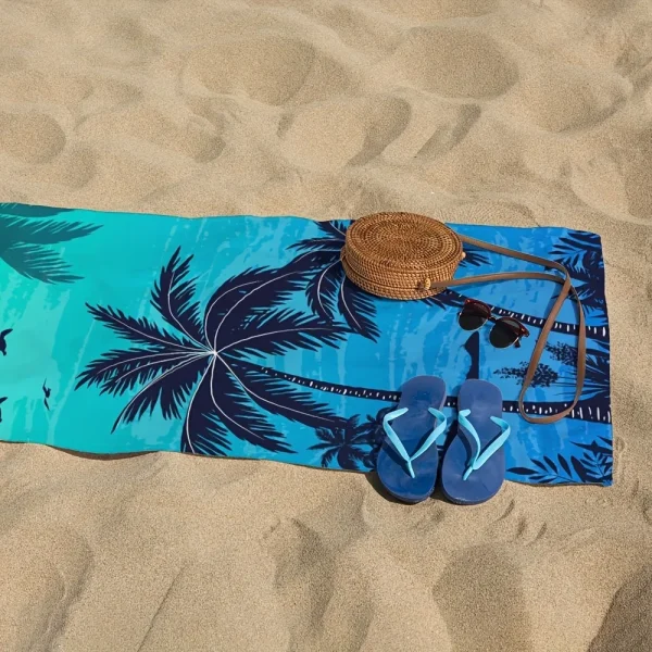 Tropical Palm Tree Beach Towel: Dive into Summer Vibes! Suitable for towels, bath towels, beach towels 3