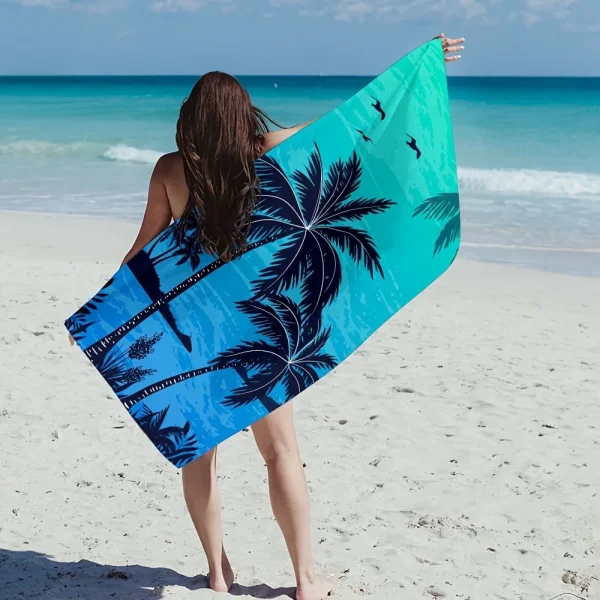 Tropical Palm Tree Beach Towel: Dive into Summer Vibes! Suitable for towels, bath towels, beach towels 5