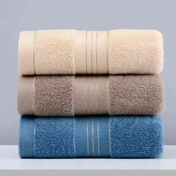 2 Towels Thickened Absorbent Towel Pure Cotton Quick Absorbent Soft Quick Dry Thickened Face Towel 2