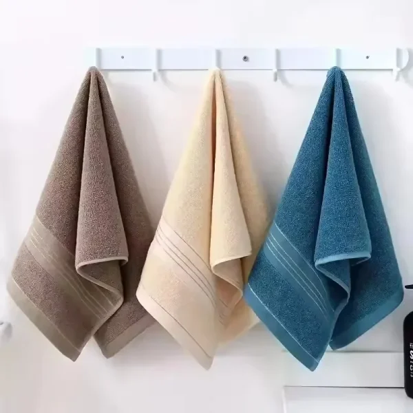 2 Towels Thickened Absorbent Towel Pure Cotton Quick Absorbent Soft Quick Dry Thickened Face Towel 3