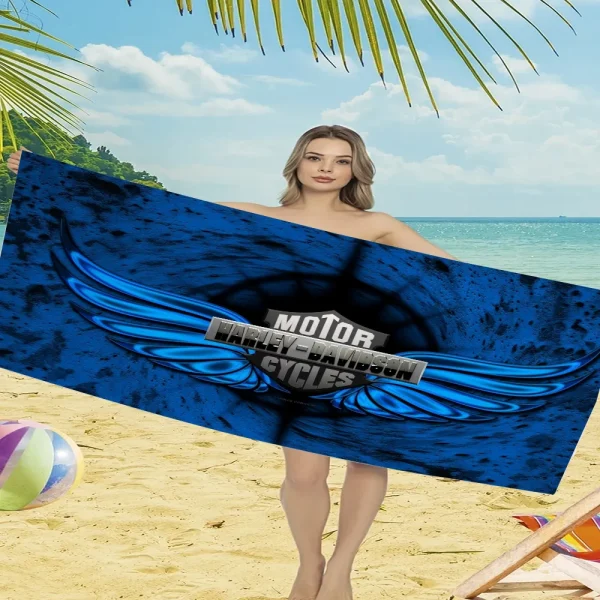 H-harley Davidson-D Large Bath Towels Bathroom Bathing Towels Adults Towel Beach Bathrobe Girl Spa Size Christmas Robe Anime 6